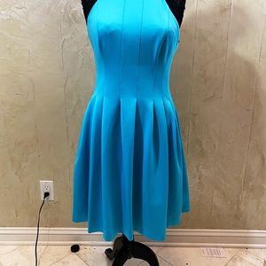 Calvin Klein Blue Halter Beck Fit & Flare NWT